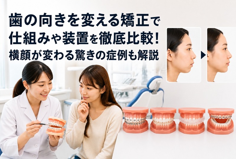 画像983：歯の向きを変える矯正で仕組みや装置を徹底比較！横顔が変わる驚きの症例も解説
